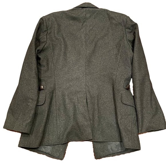 Vintage Gray Blazer with Green Accents - Picture 3 of 10